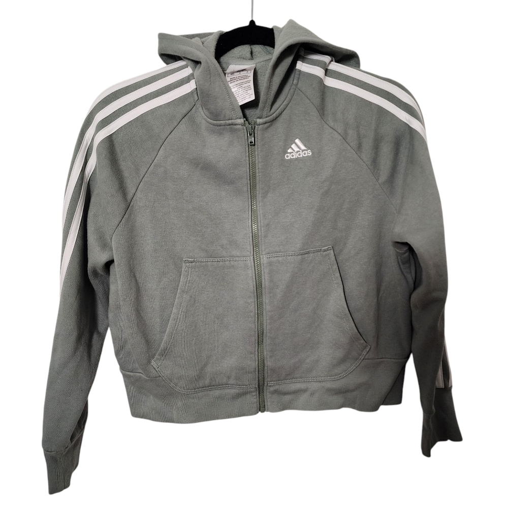 Adidas Loose Fit Full Zip Athletic Jacket Size 10/12